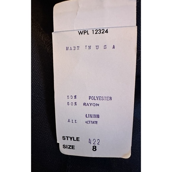 NWT Howard Wolf Black Sheath Dress Sz 8 Lace Waist Vintage Made USA Elegant - Picture 8 of 8